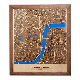 Wooden London city 3D map